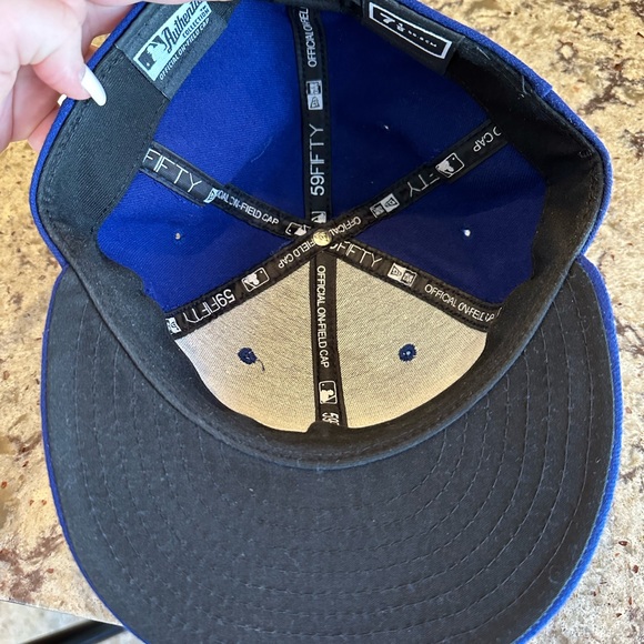 Los Angeles Dodgers Hat Cap Fitted Mens 7 1/8 Blue White New Era MLB Baseball - Picture 6 of 8